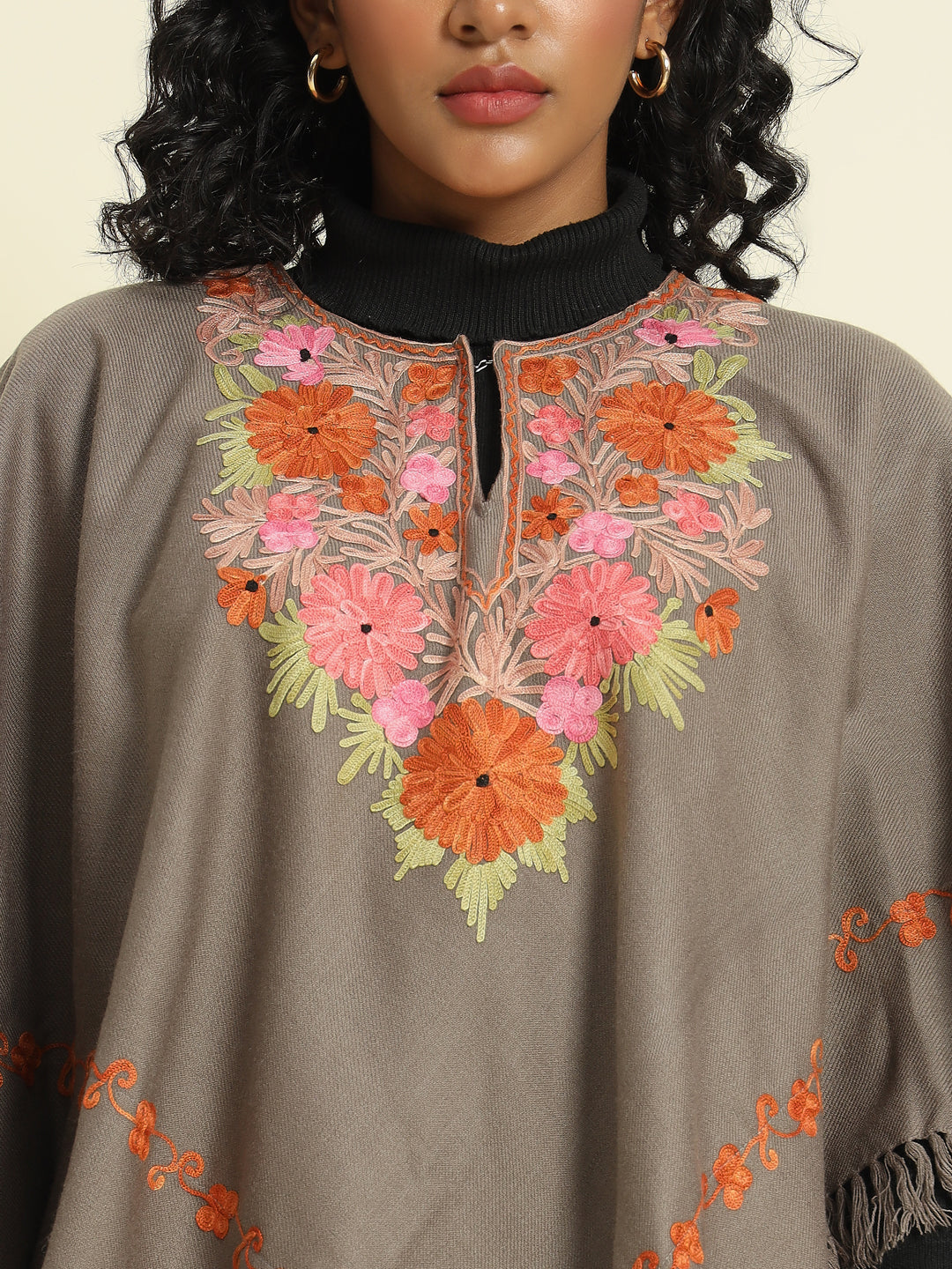 Gulmarg Series: Earthy Brown Woolen Poncho