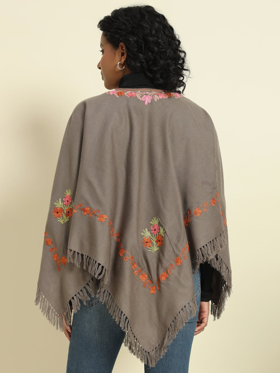Gulmarg Series: Earthy Brown Woolen Poncho