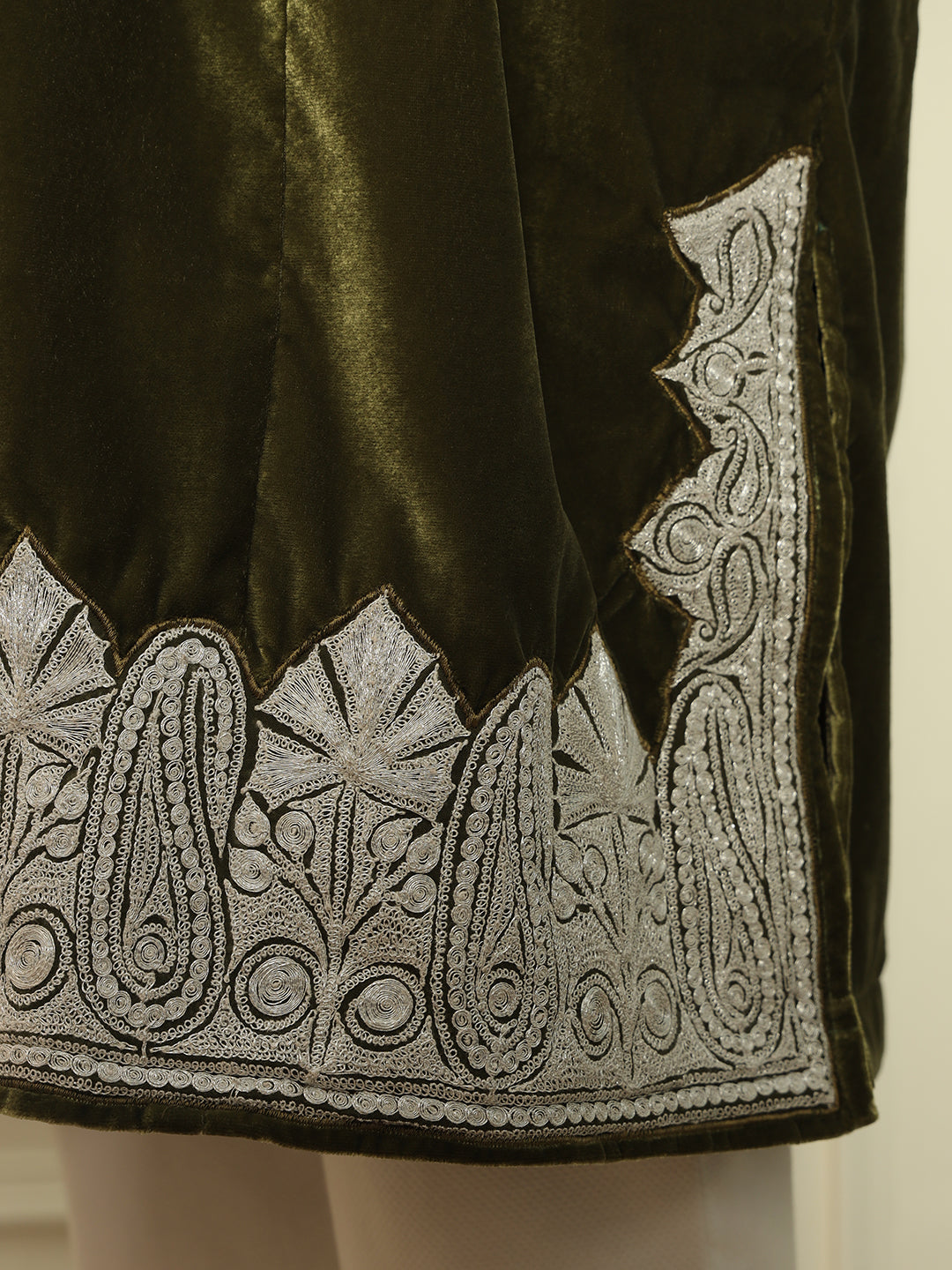 Gulmarg Series: Olive Luxe Green Tilla Pheran