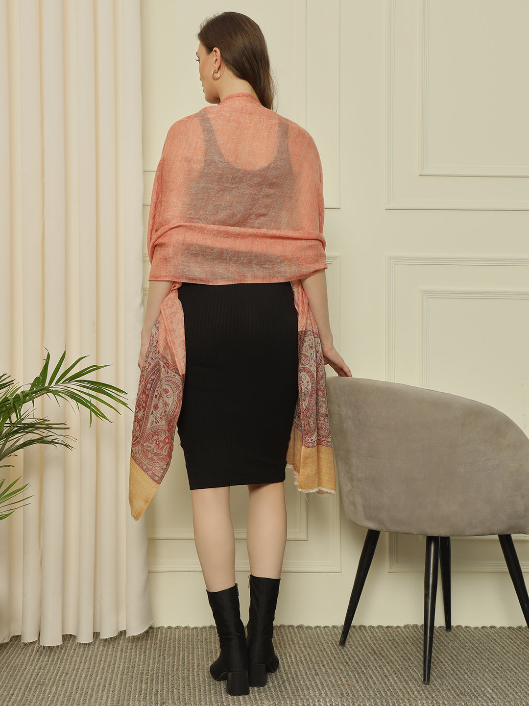 Gulmarg Series: Blossom Blush Super Wool Palladar Jacquard Stole