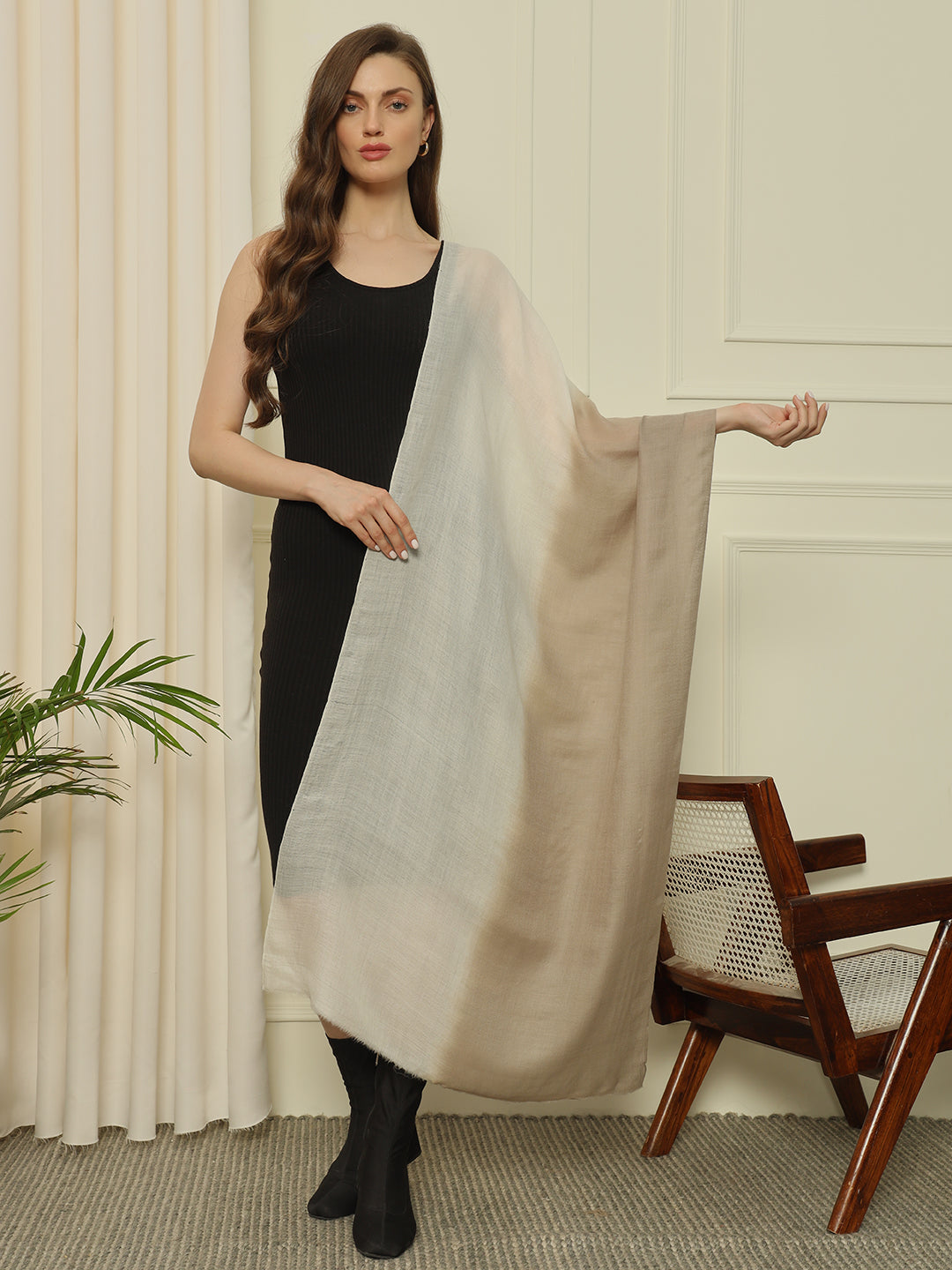 Gulmarg Series: Natural Majesty Tiedye Pure Turma Wool Stole