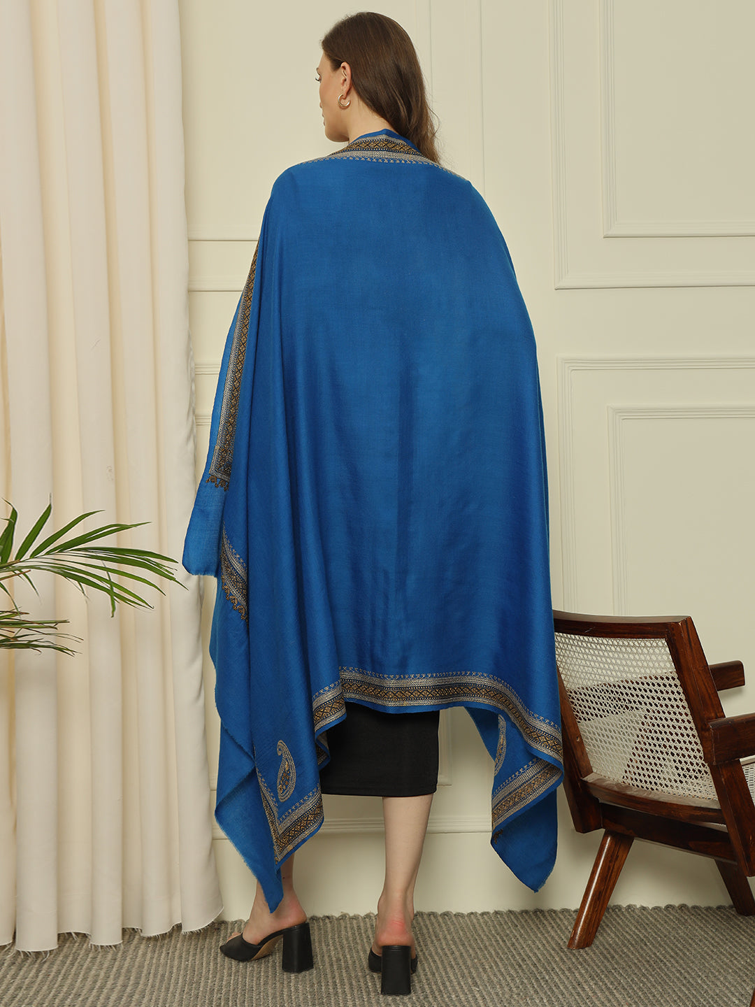 Gulmarg Series: Royal Blue Double Hashi Toosha Shawl