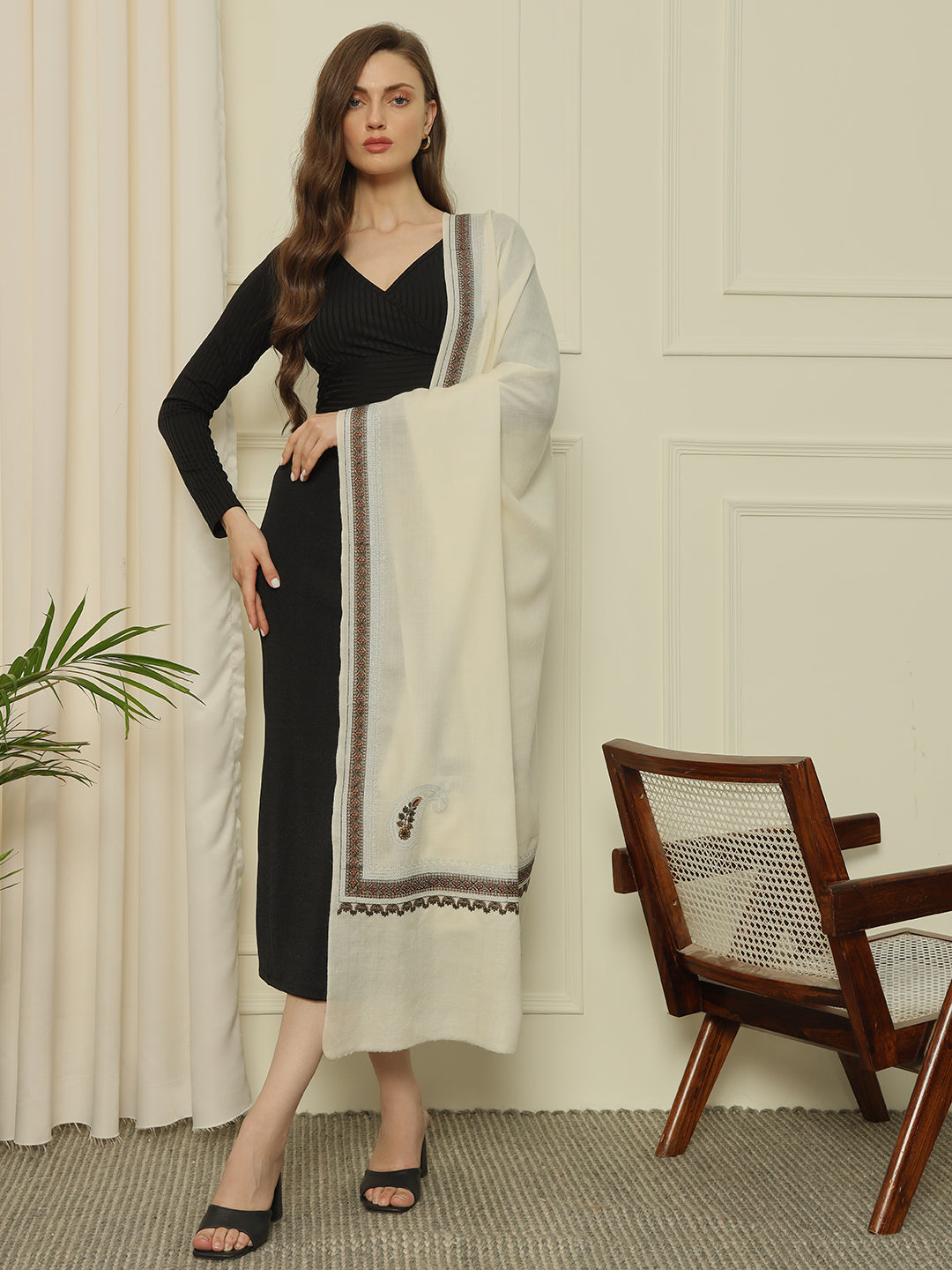Gulmarg Series: Royal White Double Hashi Toosha Shawl