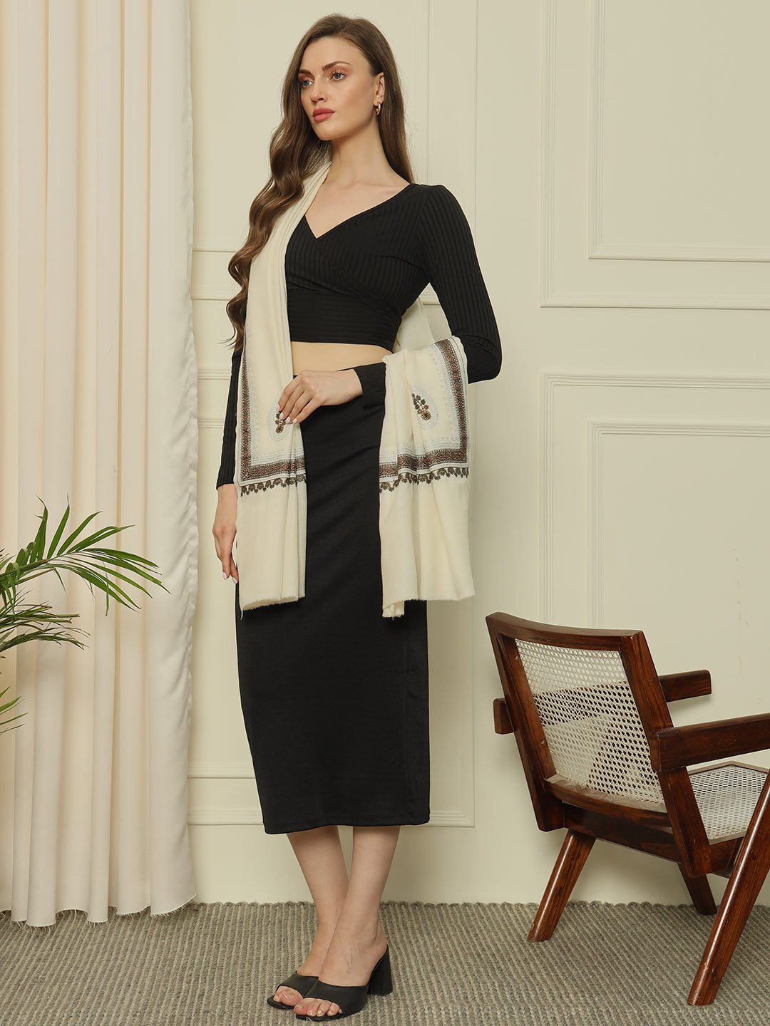 Gulmarg Series: Royal White Double Hashi Toosha Shawl