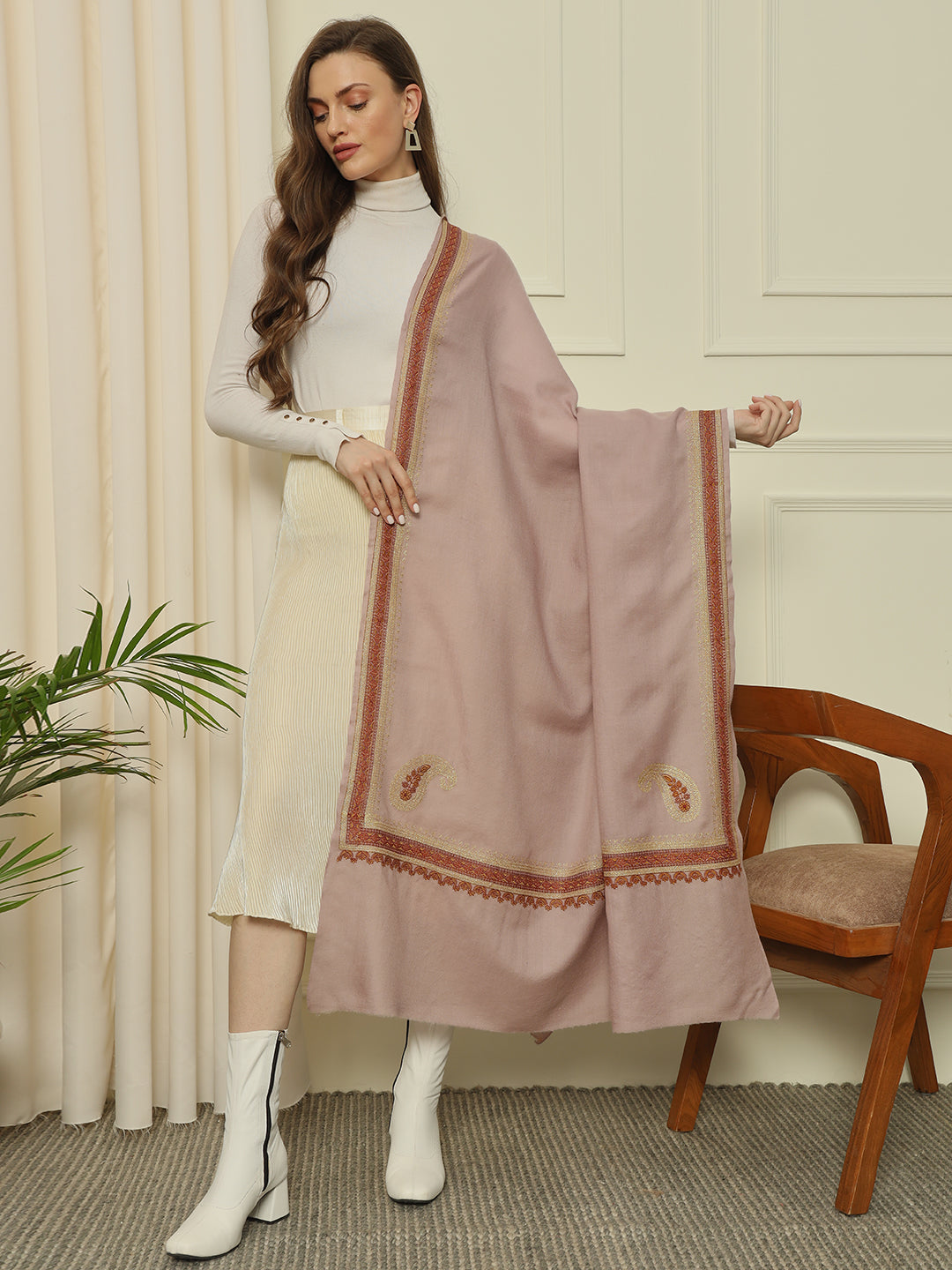 Gulmarg Series: Lavender Mist Double Hashi Toosha Shawl