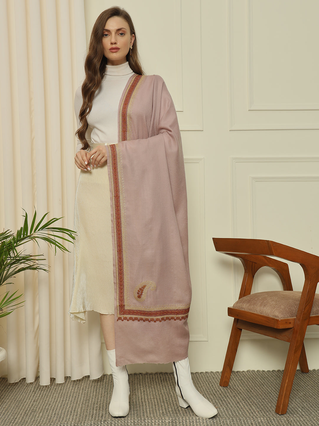 Gulmarg Series: Lavender Mist Double Hashi Toosha Shawl