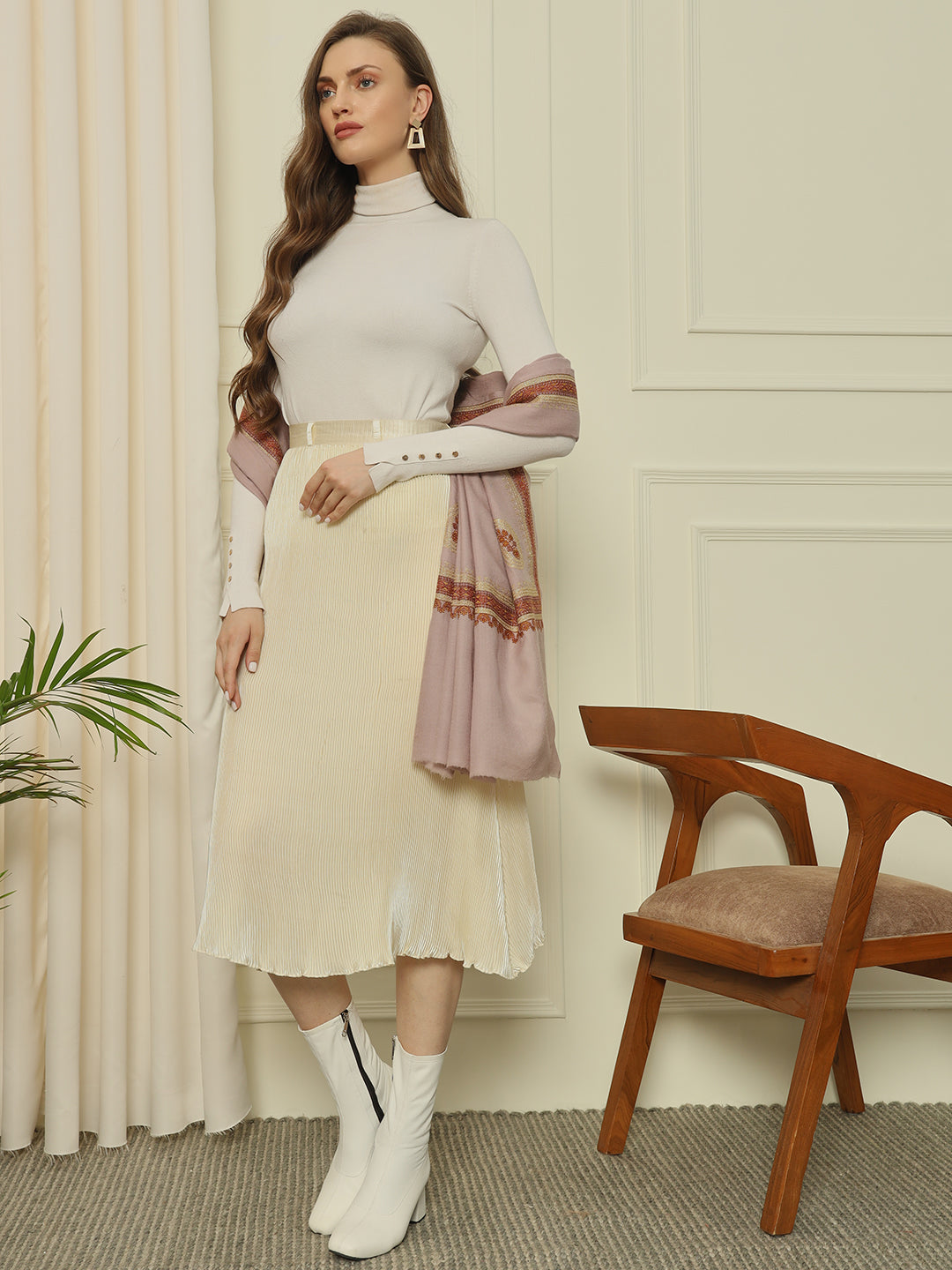 Gulmarg Series: Lavender Mist Double Hashi Toosha Shawl