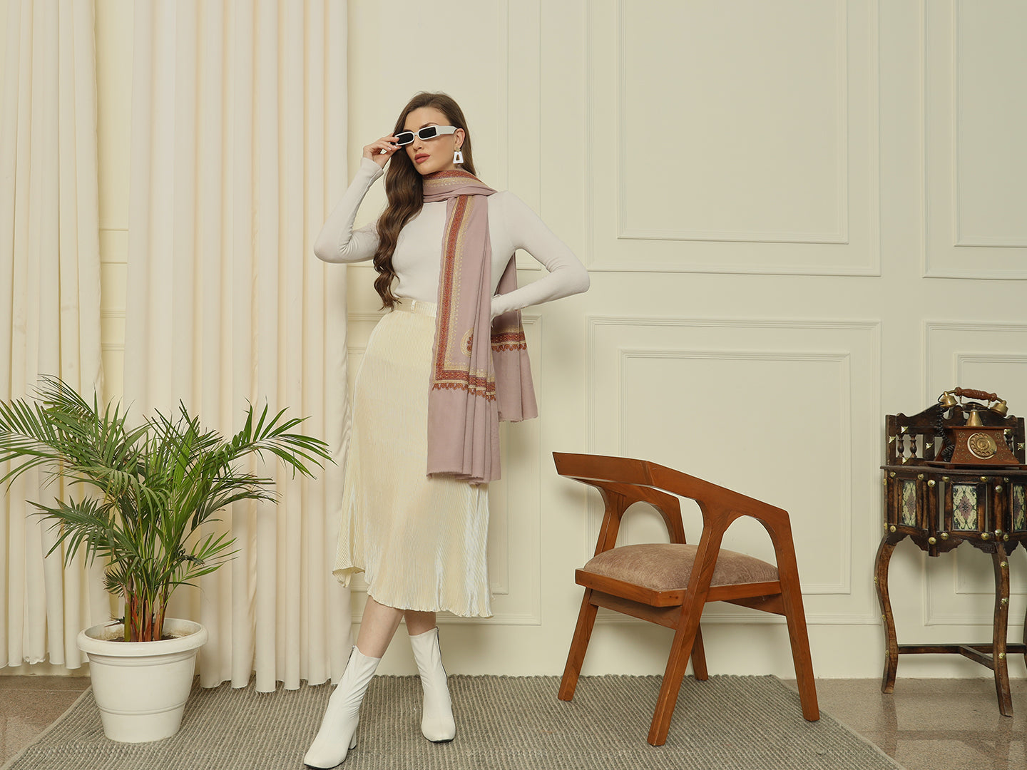 Gulmarg Series: Lavender Mist Double Hashi Toosha Shawl