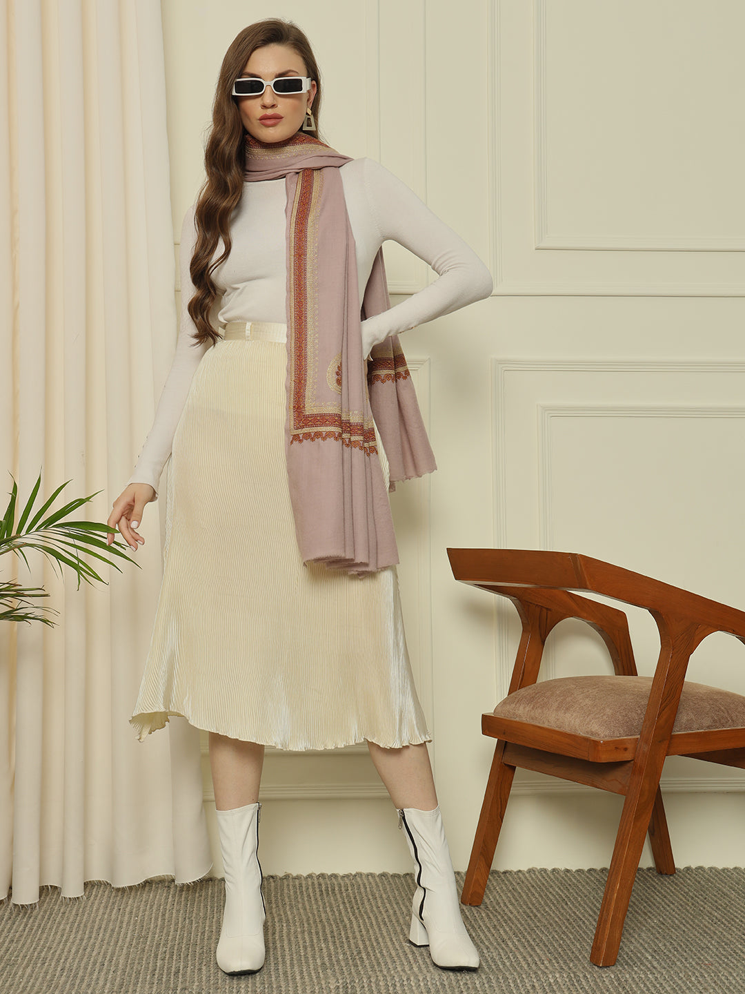 Gulmarg Series: Lavender Mist Double Hashi Toosha Shawl