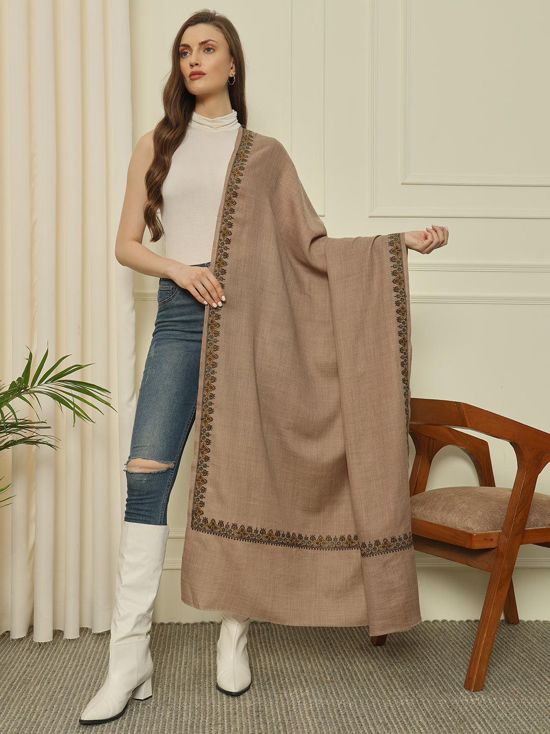 Gulmarg Series:  Pure Natural Blend Hashidar Toosha  Shawl