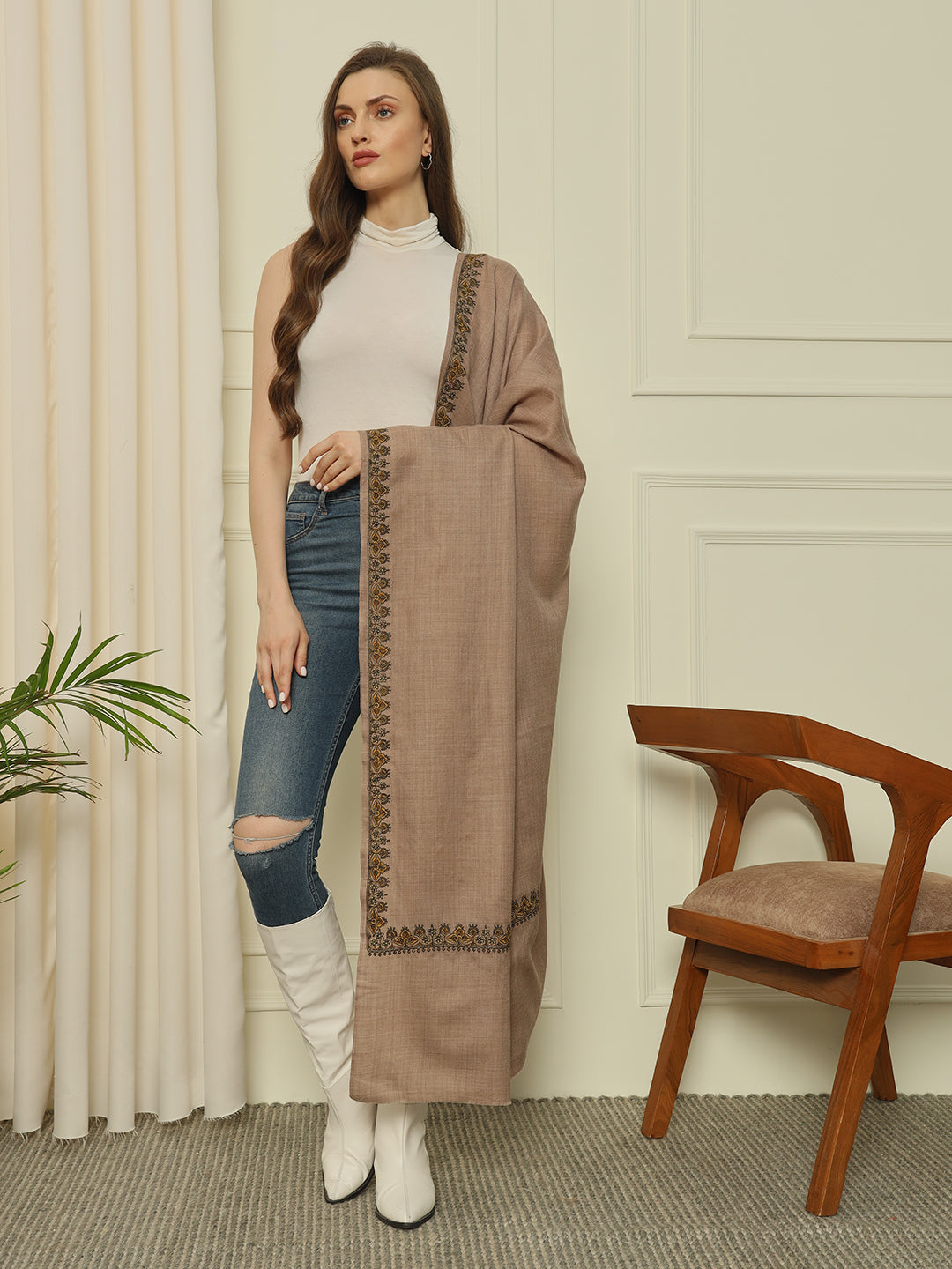 Gulmarg Series: Pure Natural Blend Hashidar Toosha Shawl – URFA