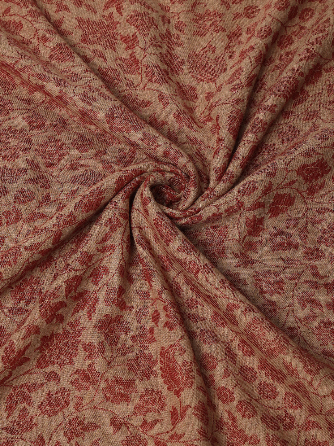 Gulmarg Series: Golden Red Reversible Super Wool Zari Shawl